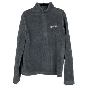 Notre Dame MV Sport Gray Fleece 1/4 Zip Long Sleeve Sweater Size Large